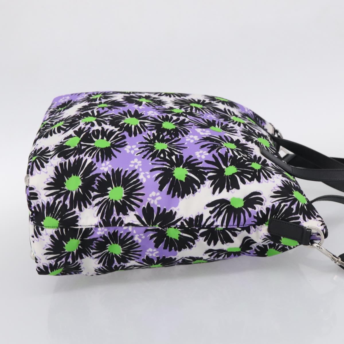 PRADA Tote Bag Nylon 2way Purple Silver Auth 210285A