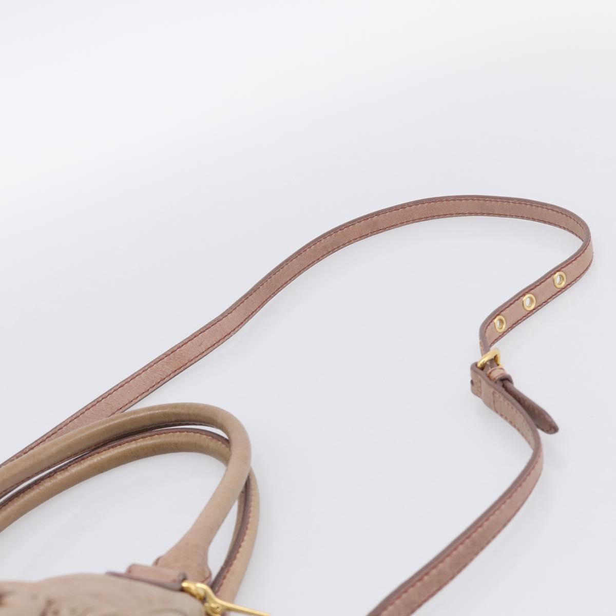Miu Miu Matelasse Hand Bag Vitellolux 2way Pink Gold Auth 210286A