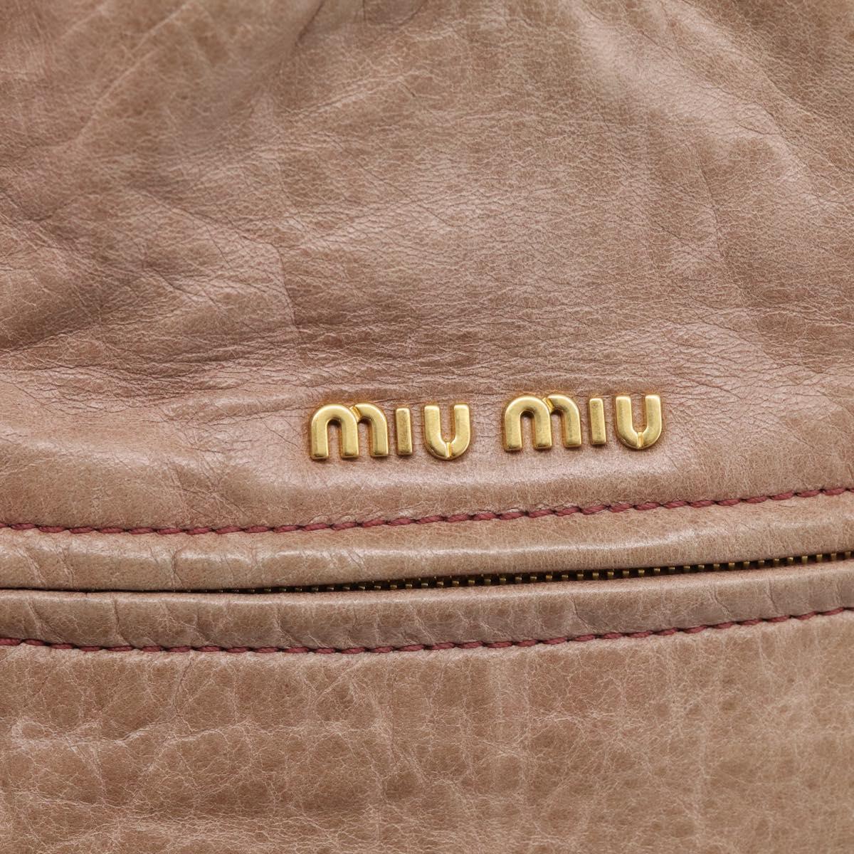 Miu Miu Matelasse Hand Bag Vitellolux 2way Pink Gold Auth 210286A