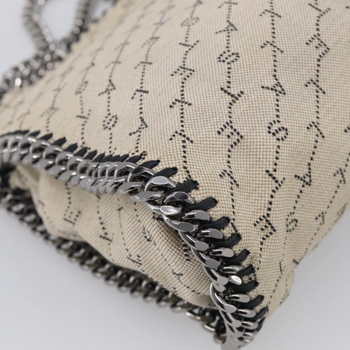 Stella McCartney Chain Falabella Bag Canvas Beige Silver 371223 Auth 210289A
