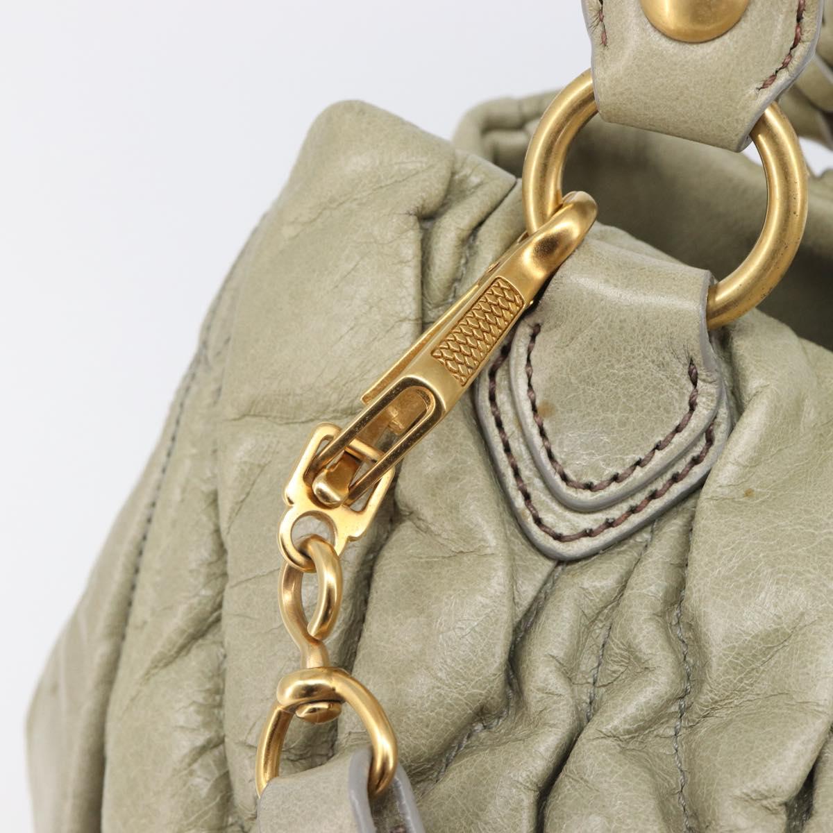 Miu Miu Matelasse Hand Bag Vitellolux 2way Beige Gold Auth 210290A