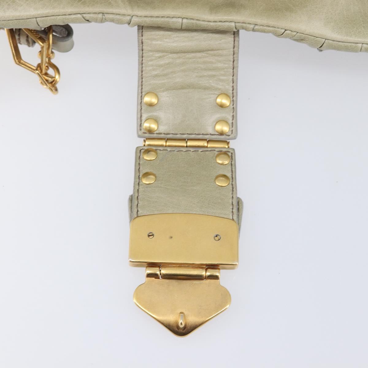 Miu Miu Matelasse Hand Bag Vitellolux 2way Beige Gold Auth 210290A