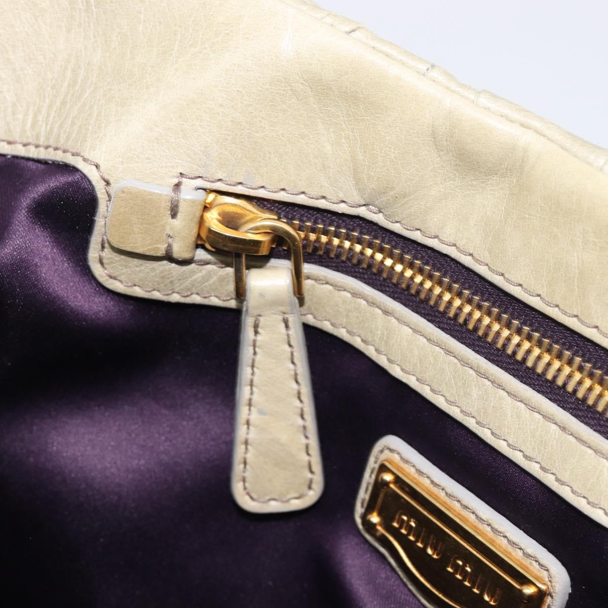 Miu Miu Matelasse Hand Bag Vitellolux 2way Beige Gold Auth 210290A