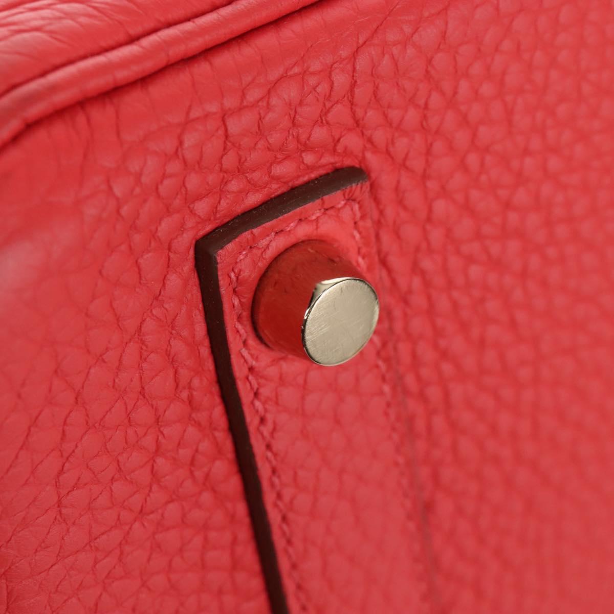 HERMES Birkin 35 Hand Bag Taurillon ClemenceLeather Red Gold Auth 210295SM