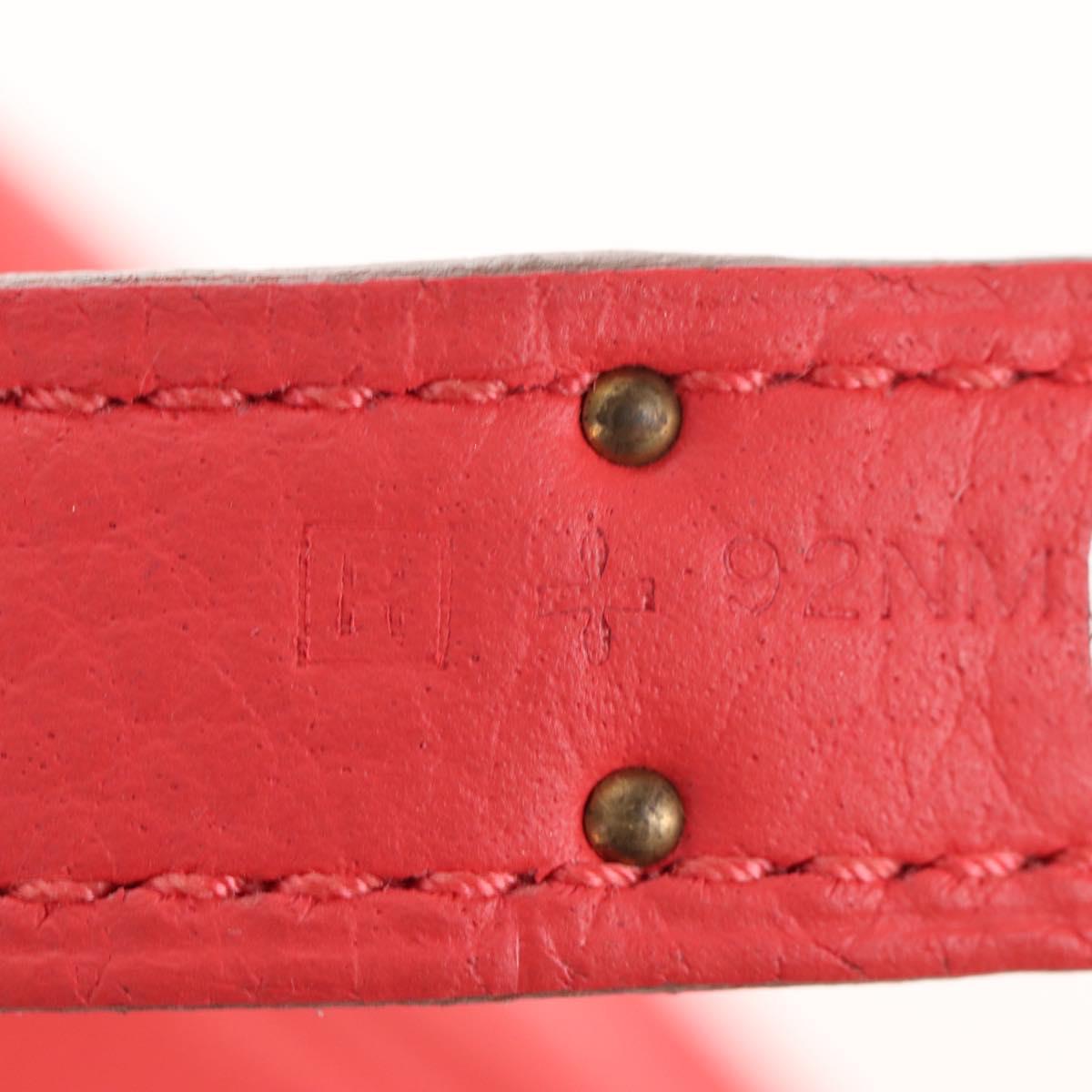 HERMES Birkin 35 Hand Bag Taurillon ClemenceLeather Red Gold Auth 210295SM