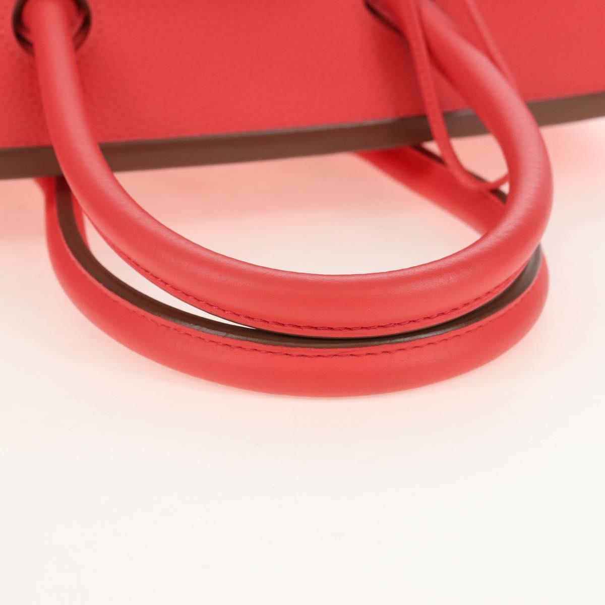 HERMES Birkin 35 Hand Bag Taurillon ClemenceLeather Red Gold Auth 210295SM