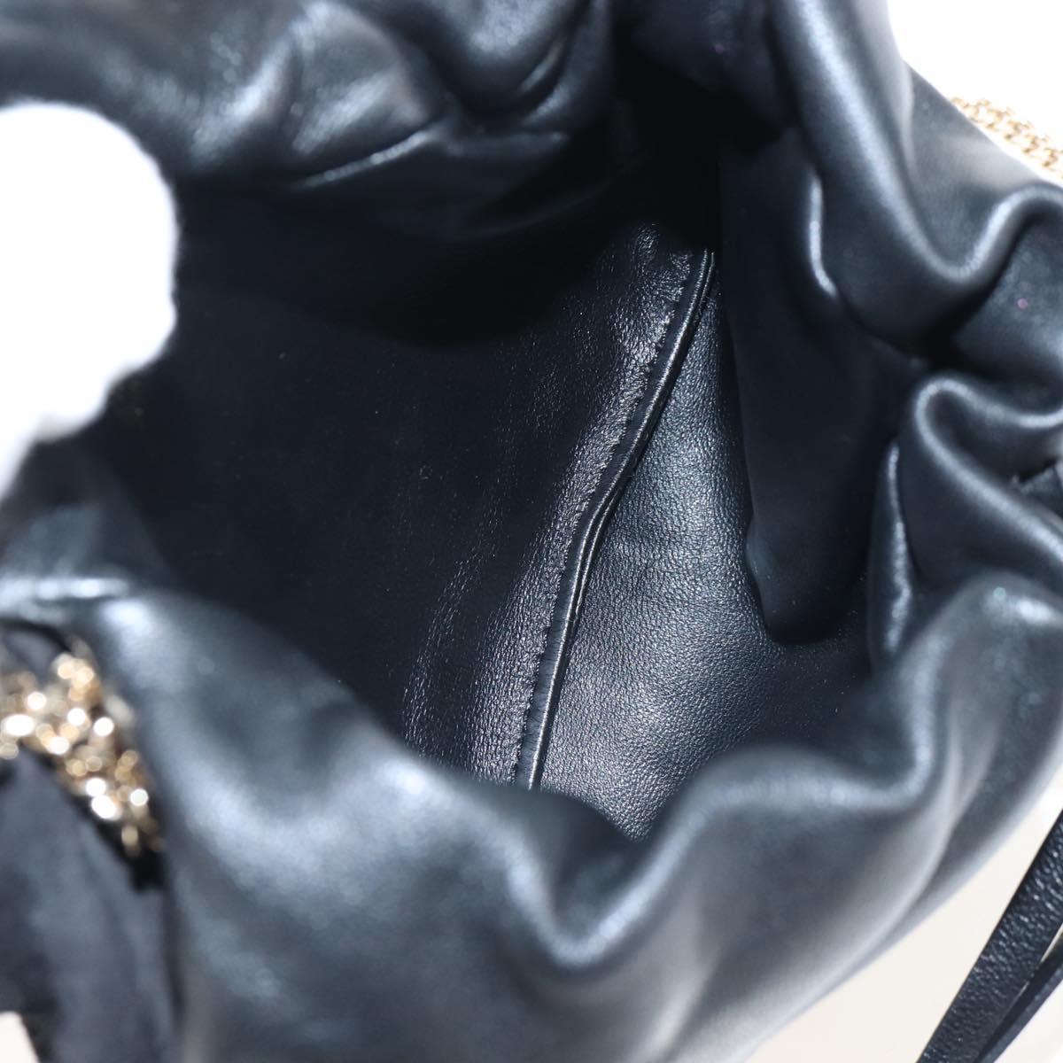 Chloe Chain Arlene Shoulder Bag Leather 2way Black Gold Auth 210301V