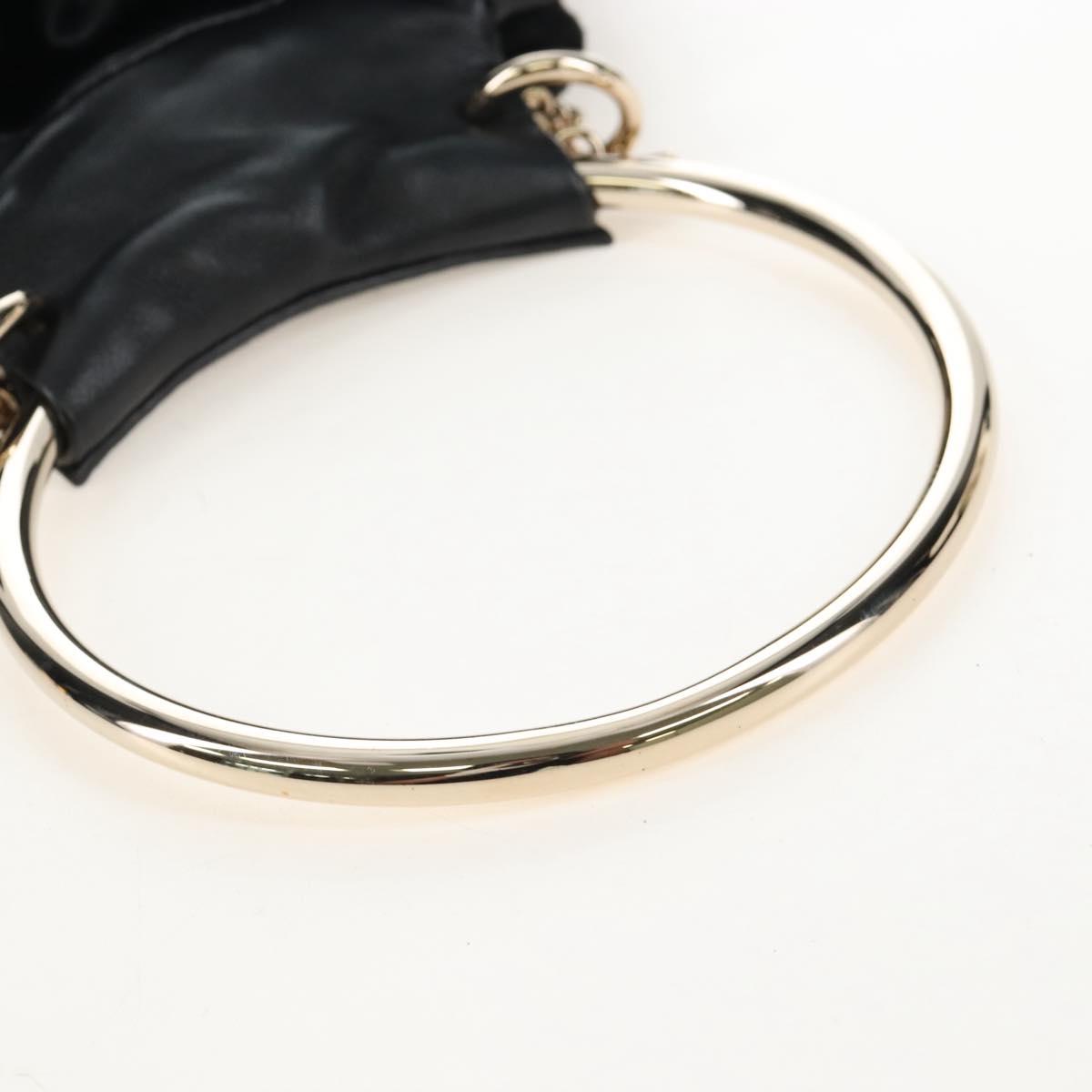 Chloe Chain Arlene Shoulder Bag Leather 2way Black Gold Auth 210301V