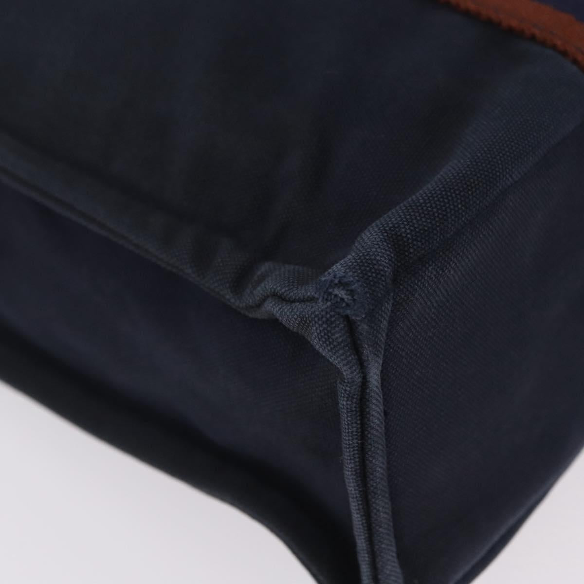 HERMES New Fourre Tout PM Hand Bag Canvas Navy Silver Auth 210303