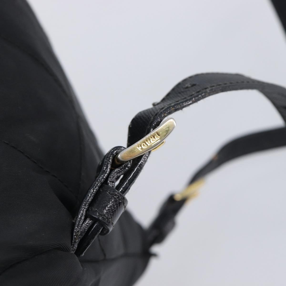 PRADA Backpack Nylon Black Gold Auth 210304