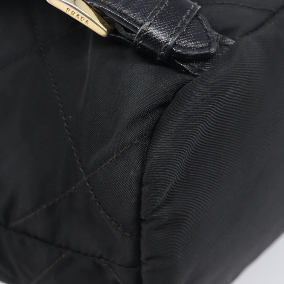 PRADA Backpack Nylon Black Gold Auth 210304
