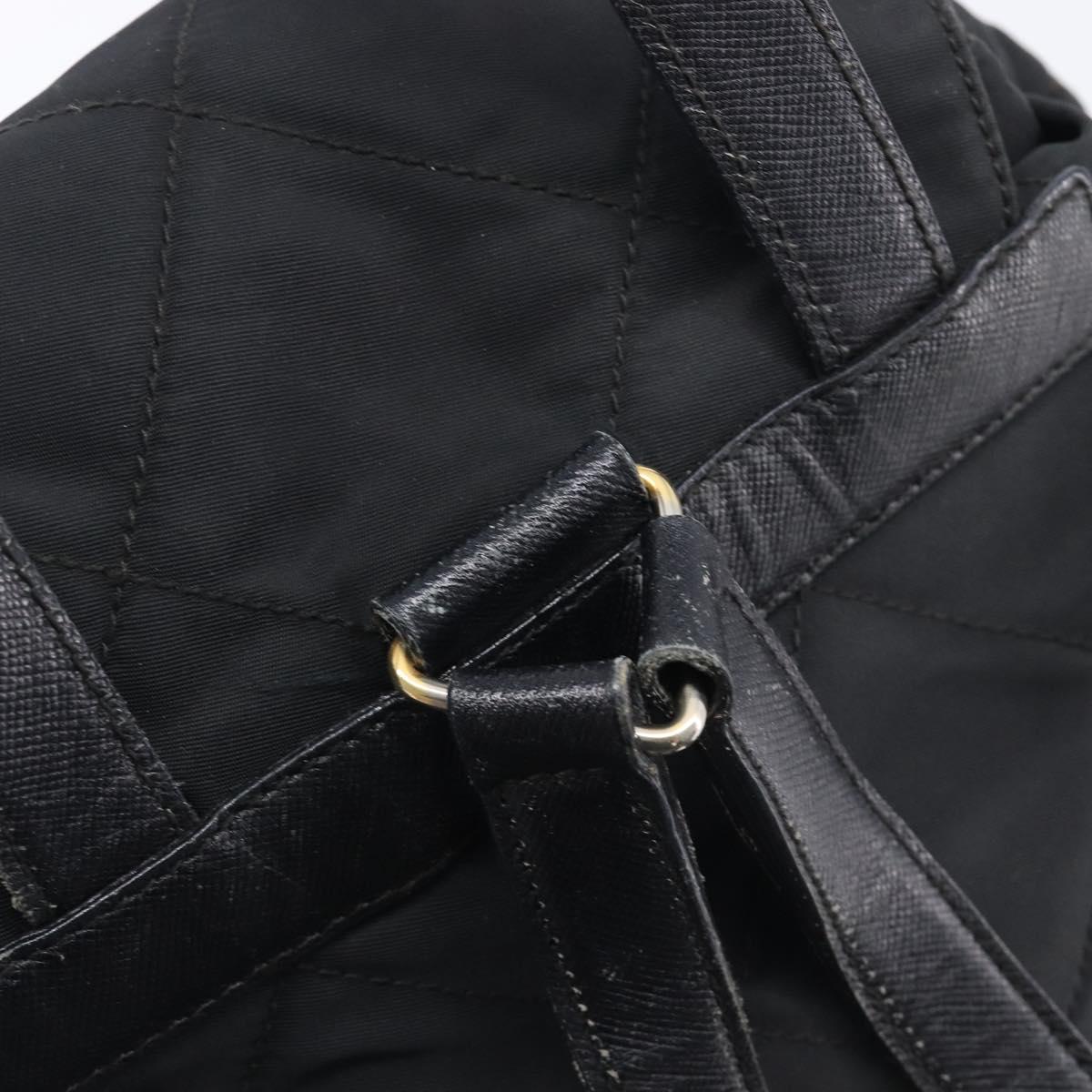 PRADA Backpack Nylon Black Gold Auth 210304