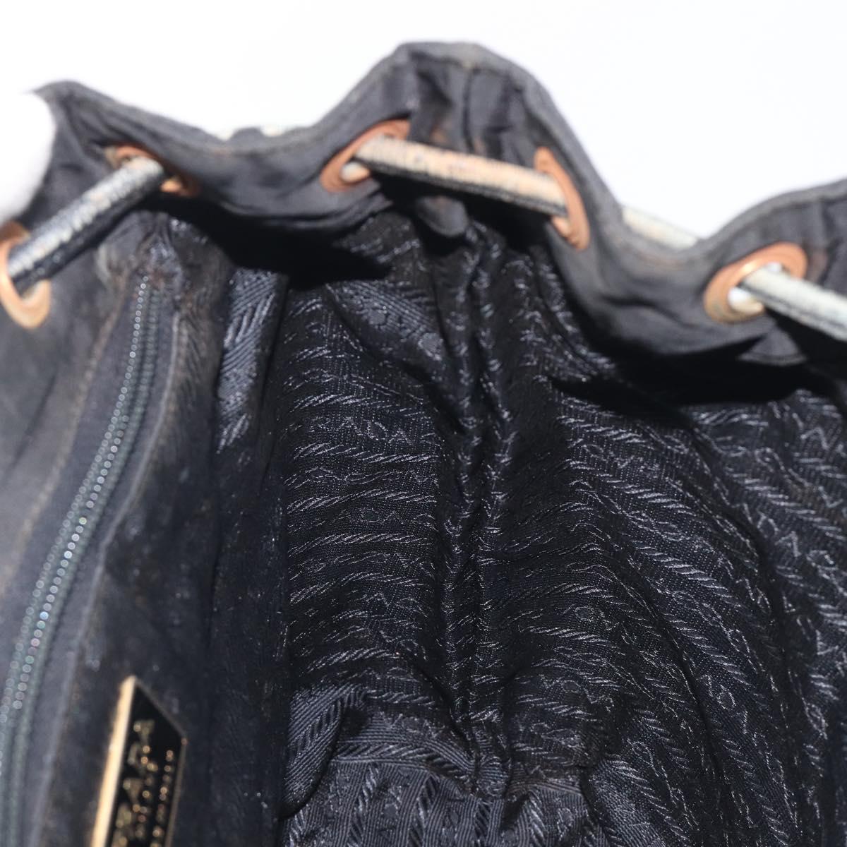 PRADA Backpack Nylon Black Gold Auth 210304