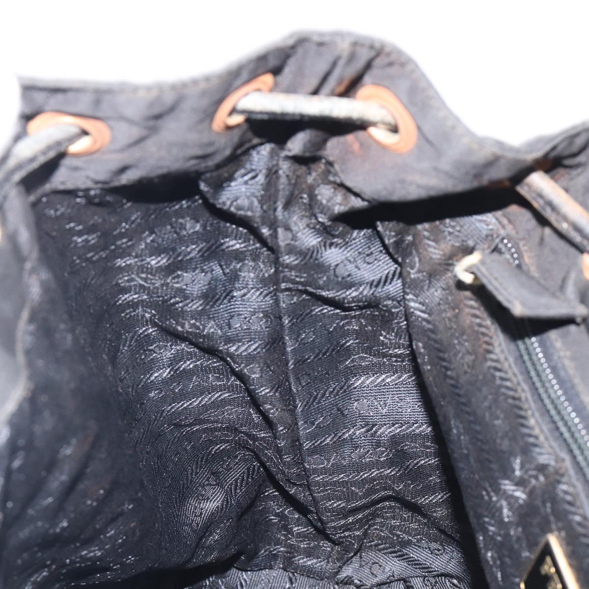 PRADA Backpack Nylon Black Gold Auth 210304