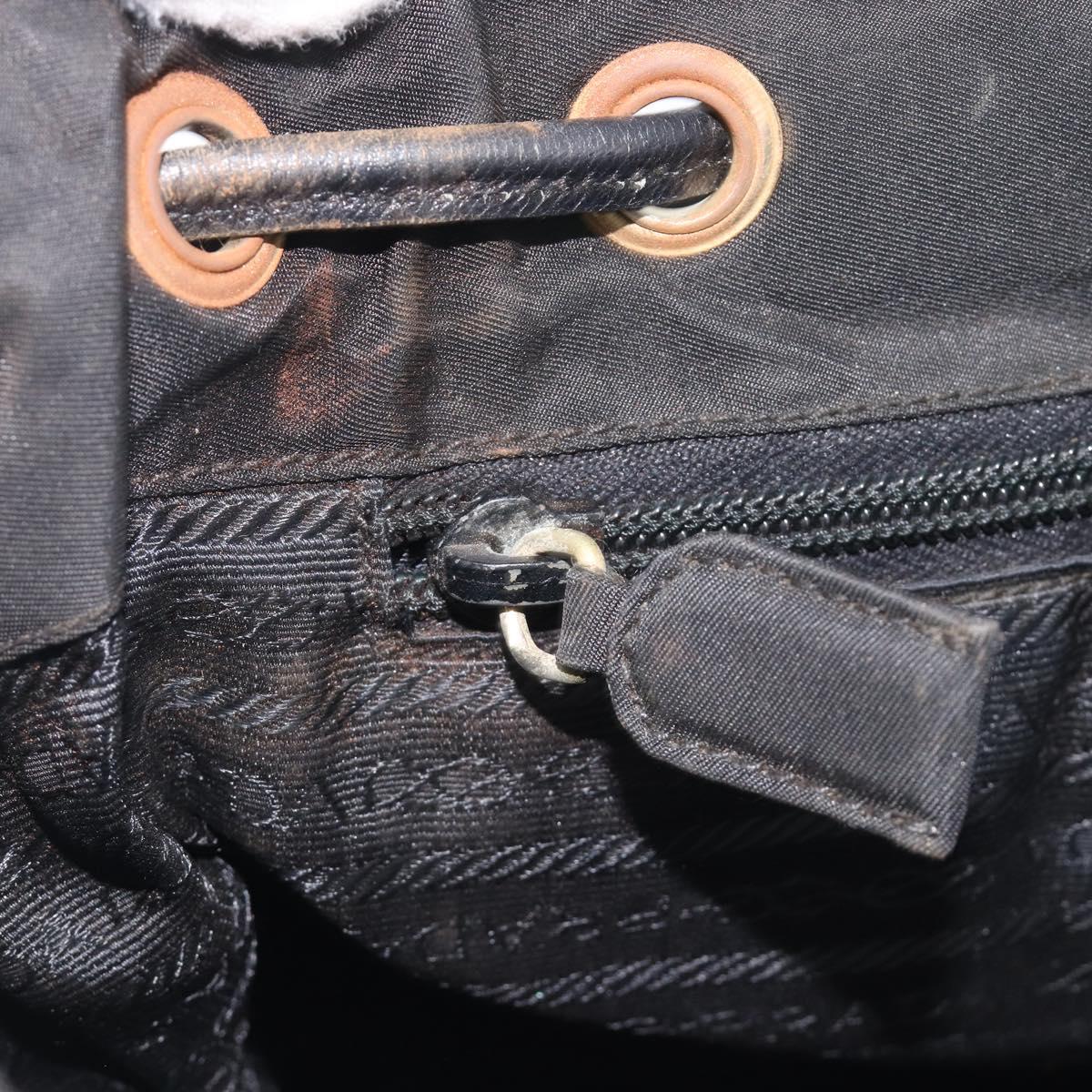 PRADA Backpack Nylon Black Gold Auth 210304