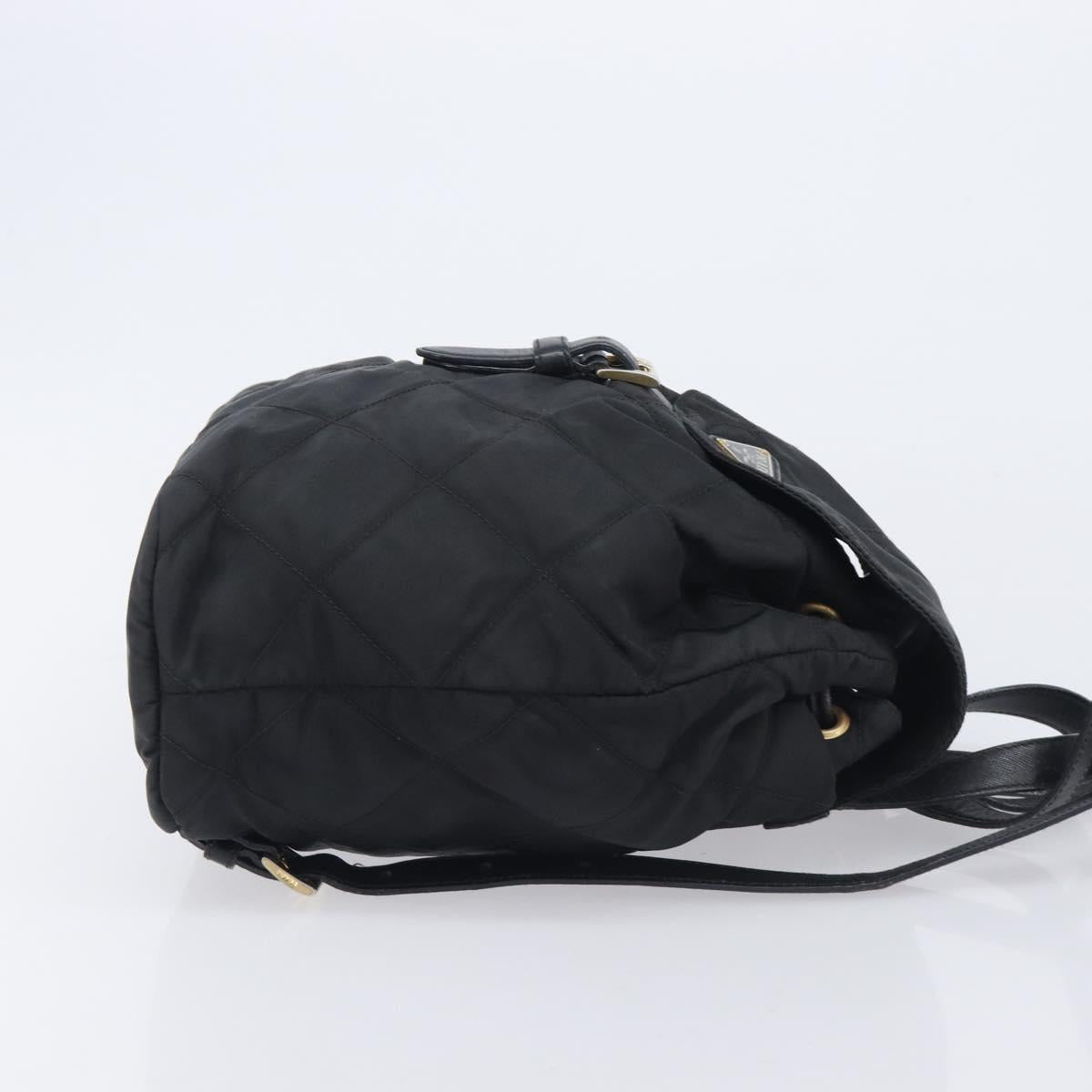 PRADA Backpack Nylon Black Gold Auth 210304