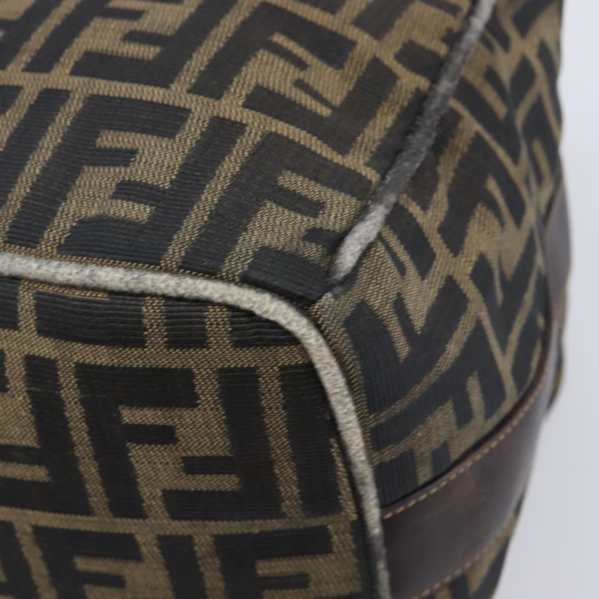 FENDI Zucca Canvas Vanity Hand Bag Black Brown Auth 210314