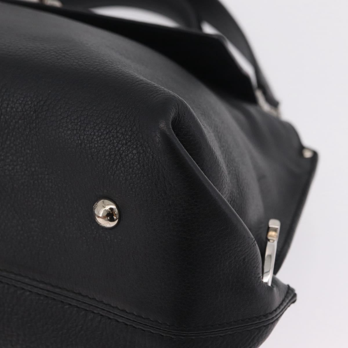 Salvatore Ferragamo Sofia Gancini Bag Leather 2way Black Silver Auth 210322V