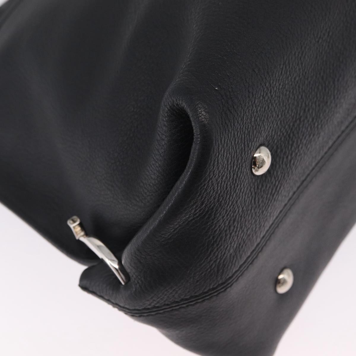 Salvatore Ferragamo Sofia Gancini Bag Leather 2way Black Silver Auth 210322V
