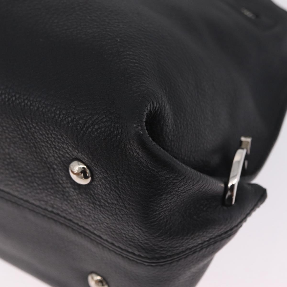 Salvatore Ferragamo Sofia Gancini Bag Leather 2way Black Silver Auth 210322V