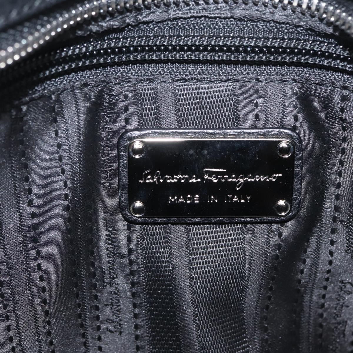 Salvatore Ferragamo Sofia Gancini Bag Leather 2way Black Silver Auth 210322V