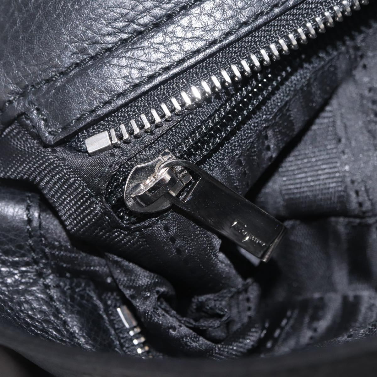 Salvatore Ferragamo Sofia Gancini Bag Leather 2way Black Silver Auth 210322V