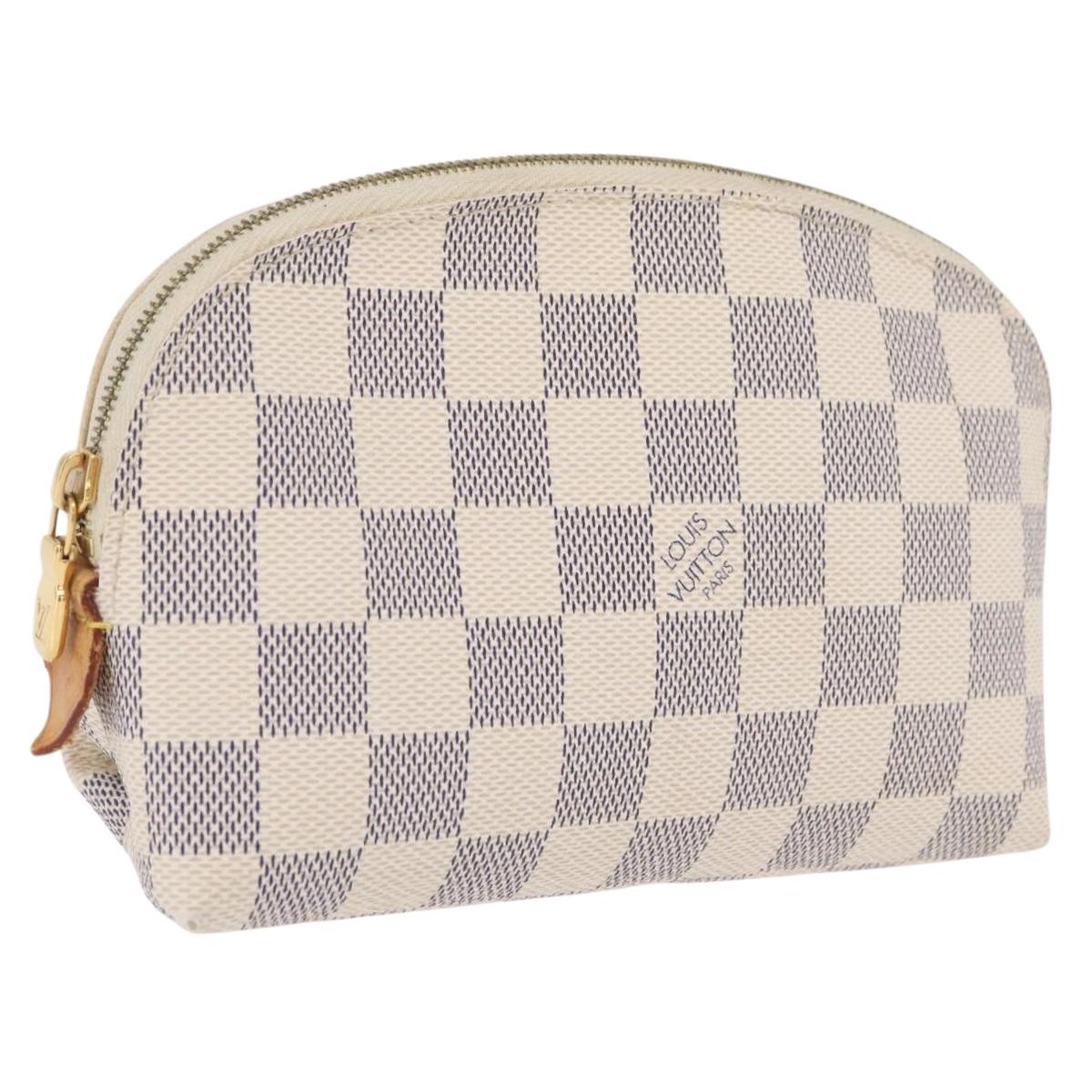 LOUIS VUITTON Damier Azur Pochette Cosmetic PM Pouch N60024 LV Auth 210332A