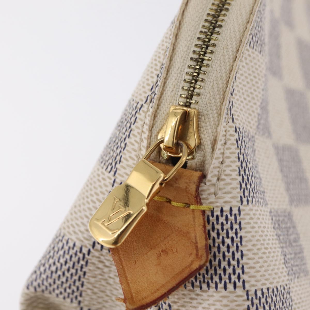 LOUIS VUITTON Damier Azur Pochette Cosmetic PM Pouch N60024 LV Auth 210332A