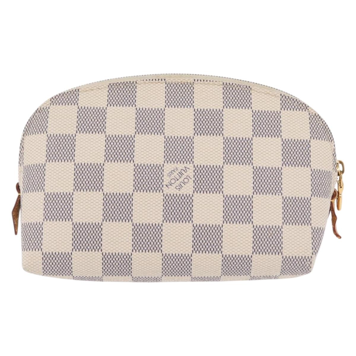 LOUIS VUITTON Damier Azur Pochette Cosmetic PM Pouch N60024 LV Auth 210332A