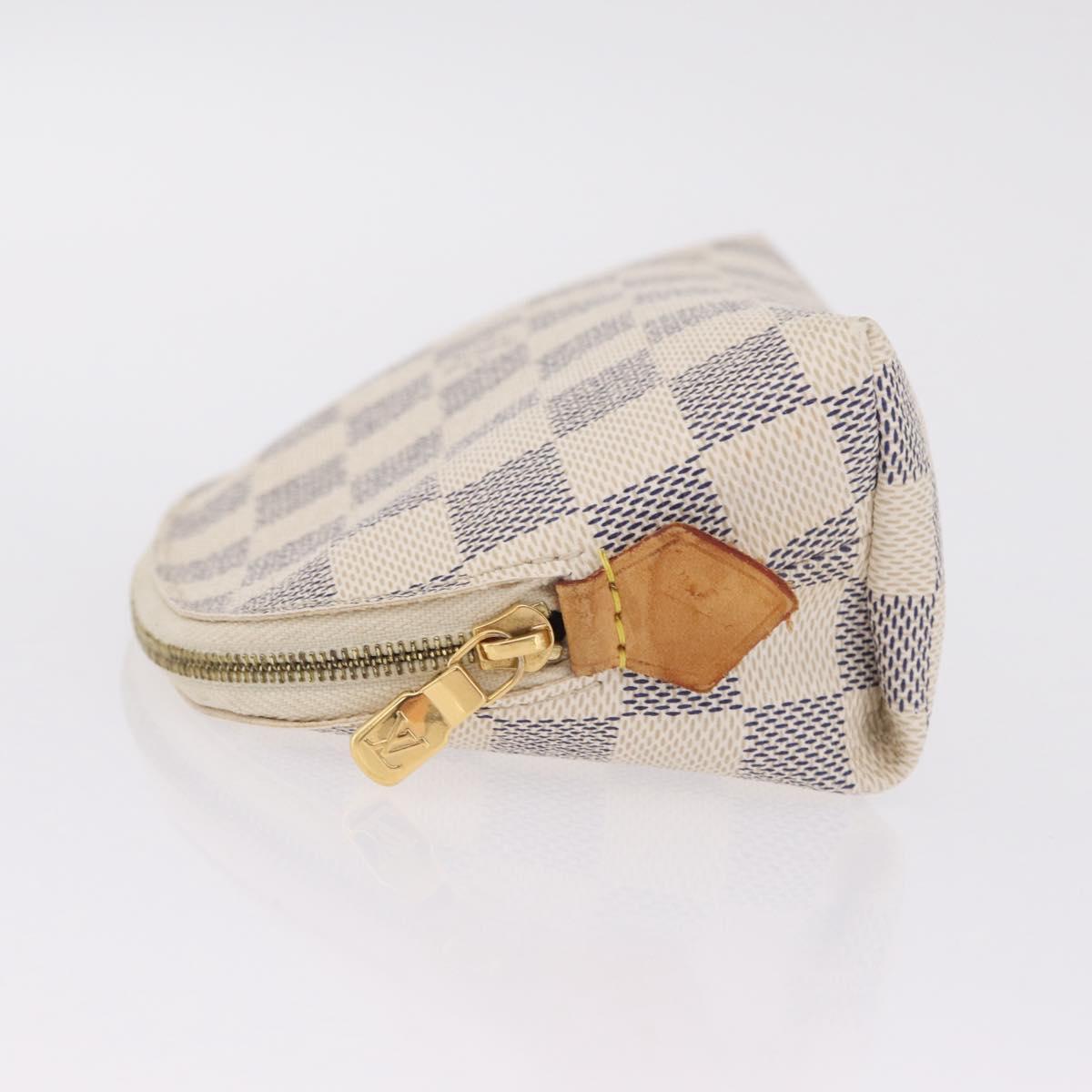 LOUIS VUITTON Damier Azur Pochette Cosmetic PM Pouch N60024 LV Auth 210332A