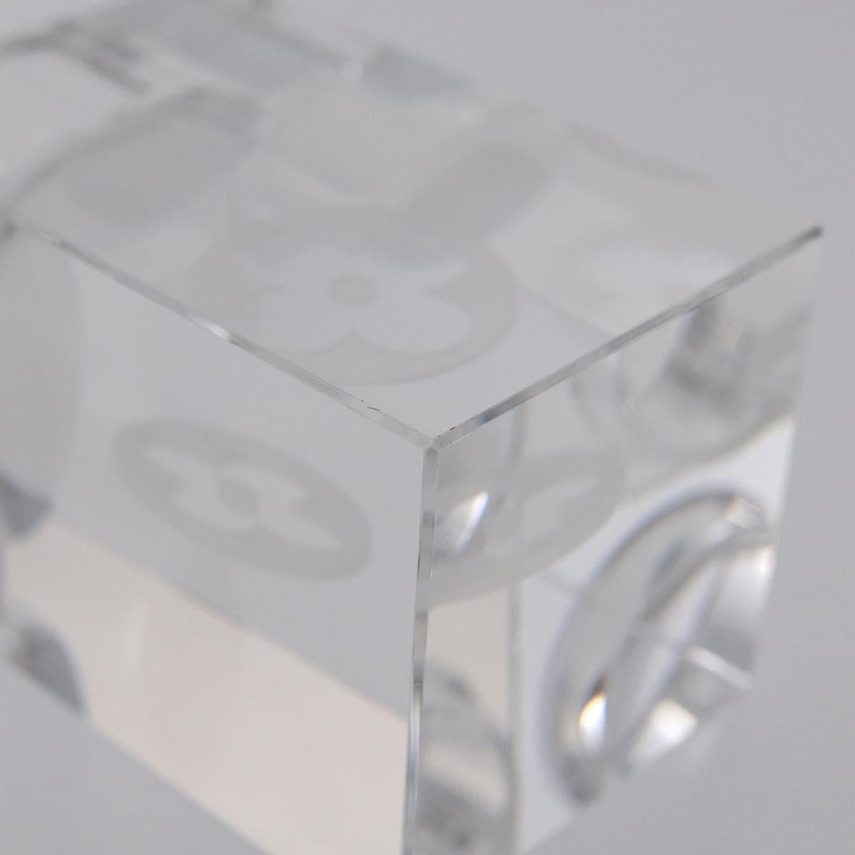 LOUIS VUITTON Candle Stand Glass Clear LV Auth 210339M