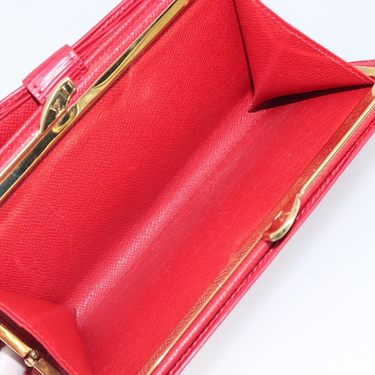 LOUIS VUITTON Epi Continental Viennois Long Wallet Red M63257 LV Auth 210340A