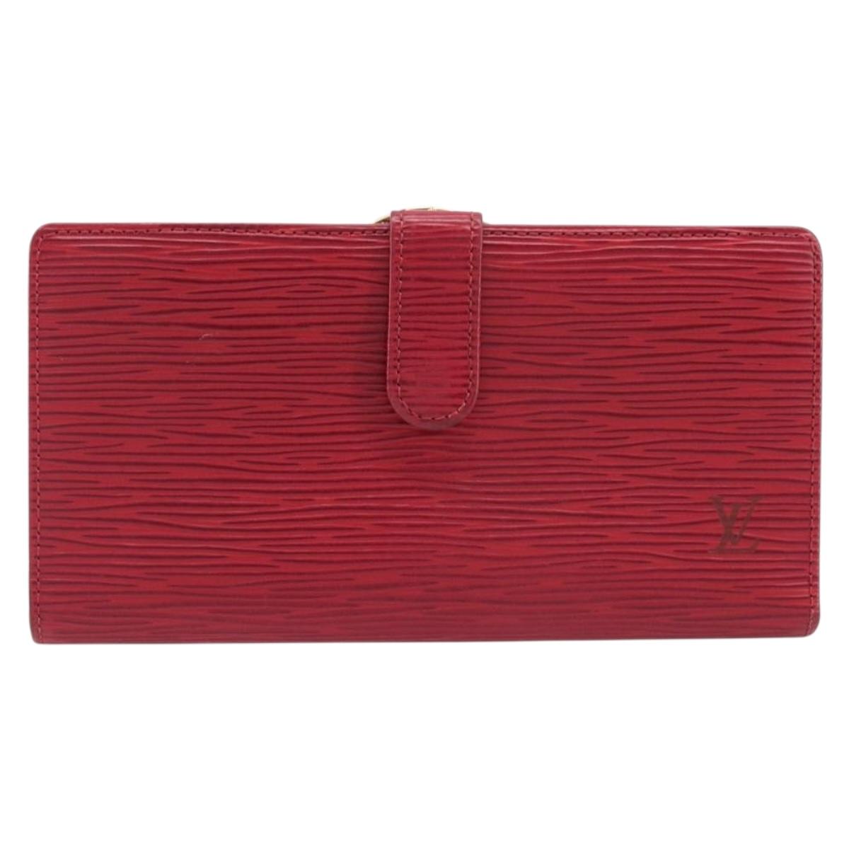 LOUIS VUITTON Epi Continental Viennois Long Wallet Red M63257 LV Auth 210340A