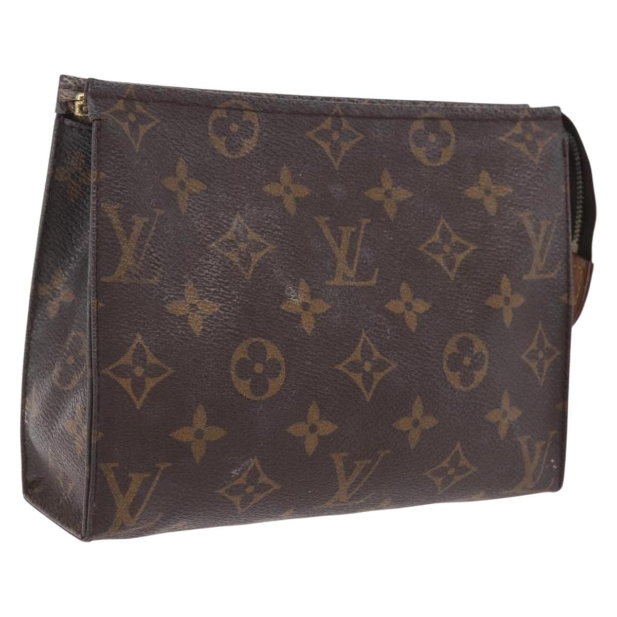 LOUIS VUITTON Monogram Poche Toilette 19 Pouch M47544 LV Auth 210346