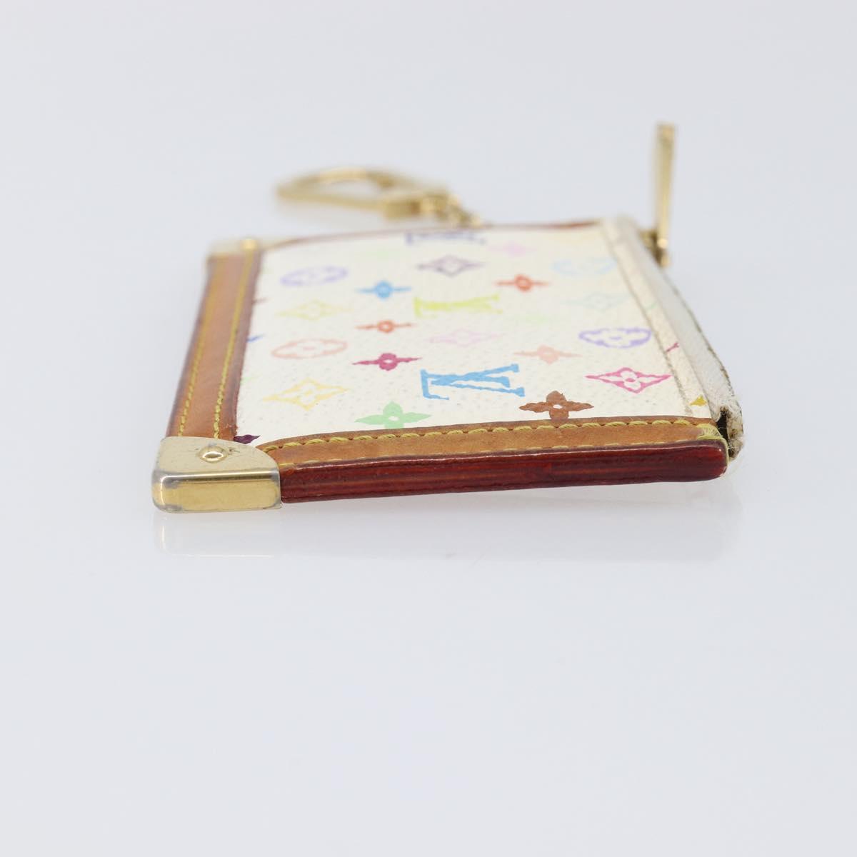 LOUIS VUITTON Monogram Multicolor Pochette Cles Purse White M92655 Auth 210347