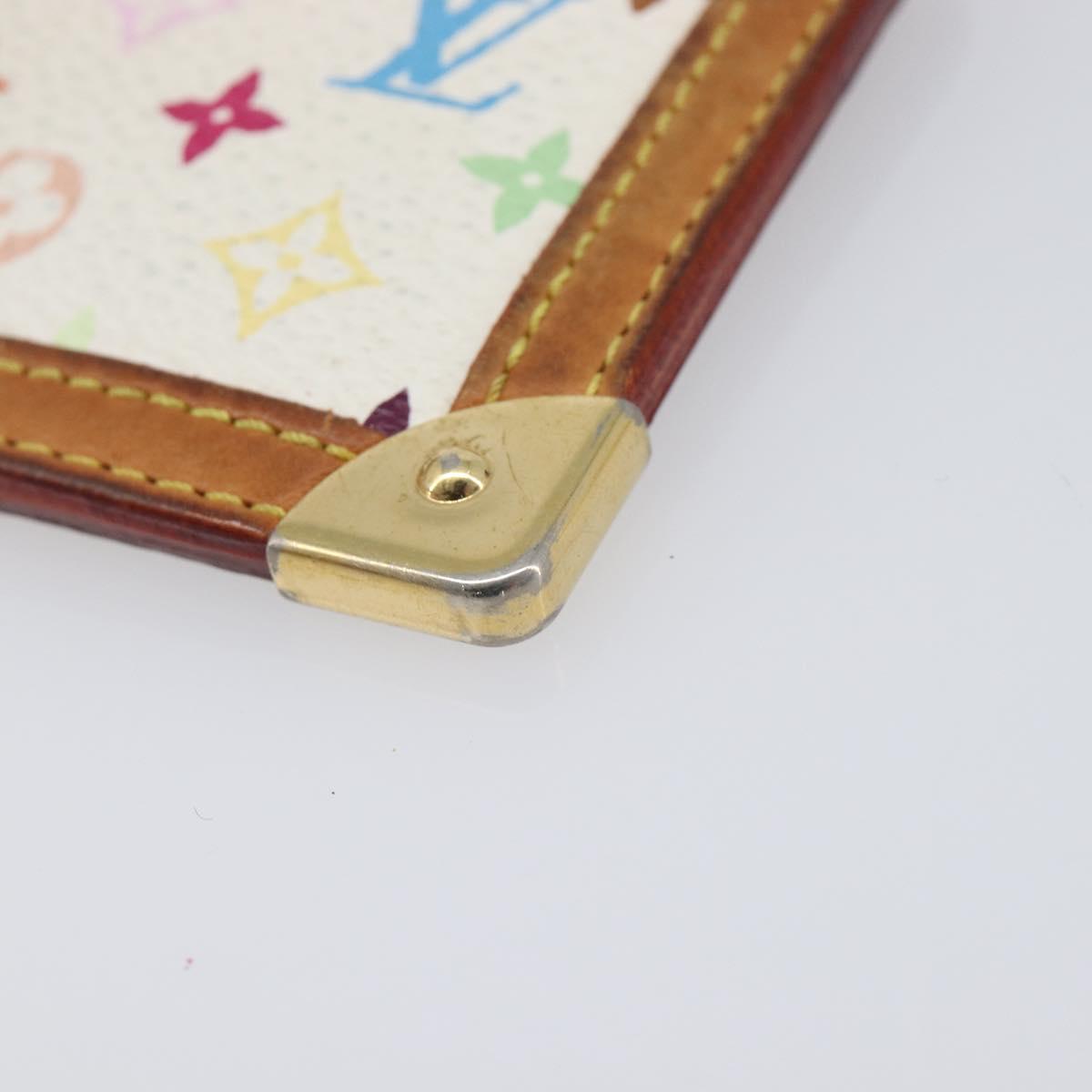 LOUIS VUITTON Monogram Multicolor Pochette Cles Purse White M92655 Auth 210347