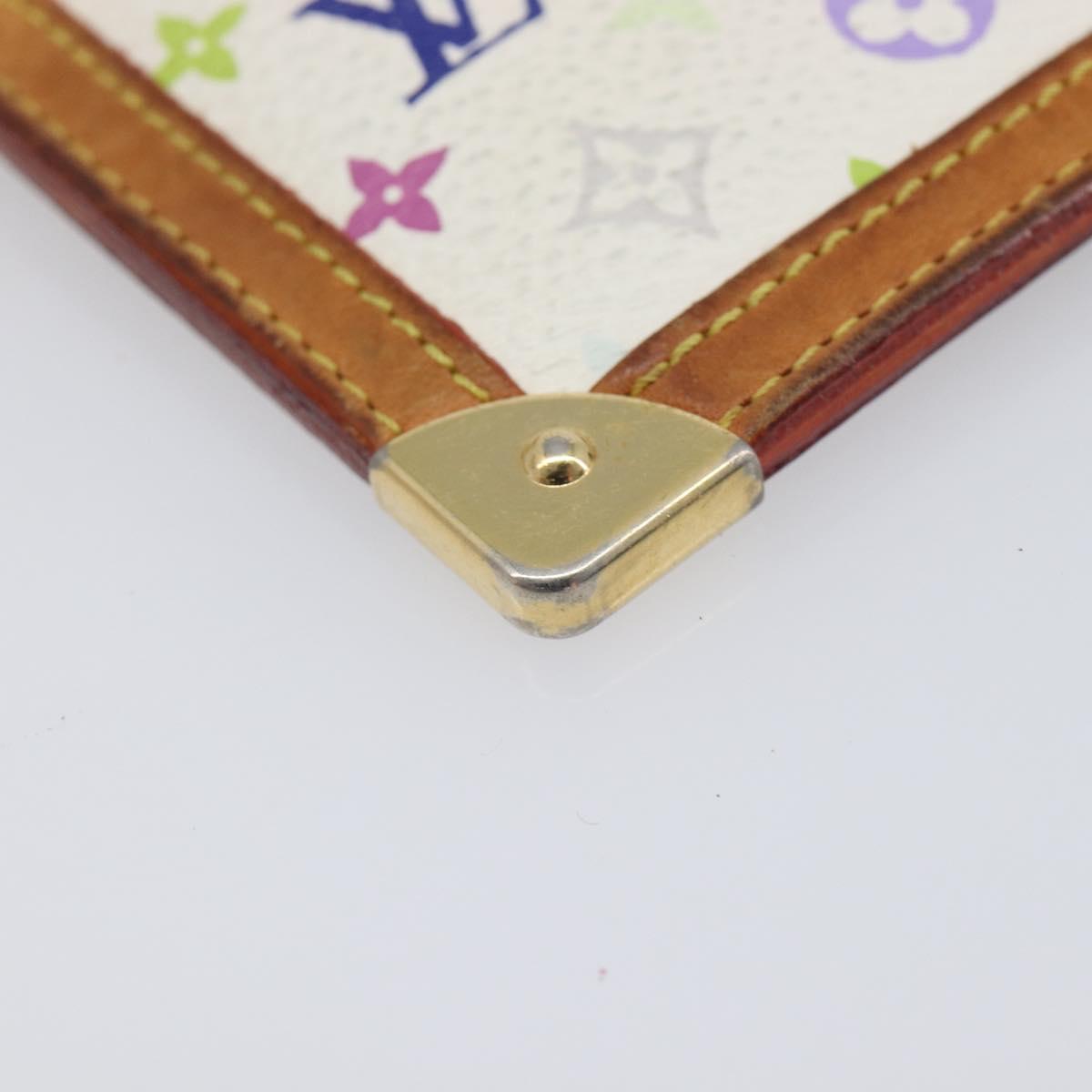 LOUIS VUITTON Monogram Multicolor Pochette Cles Purse White M92655 Auth 210347