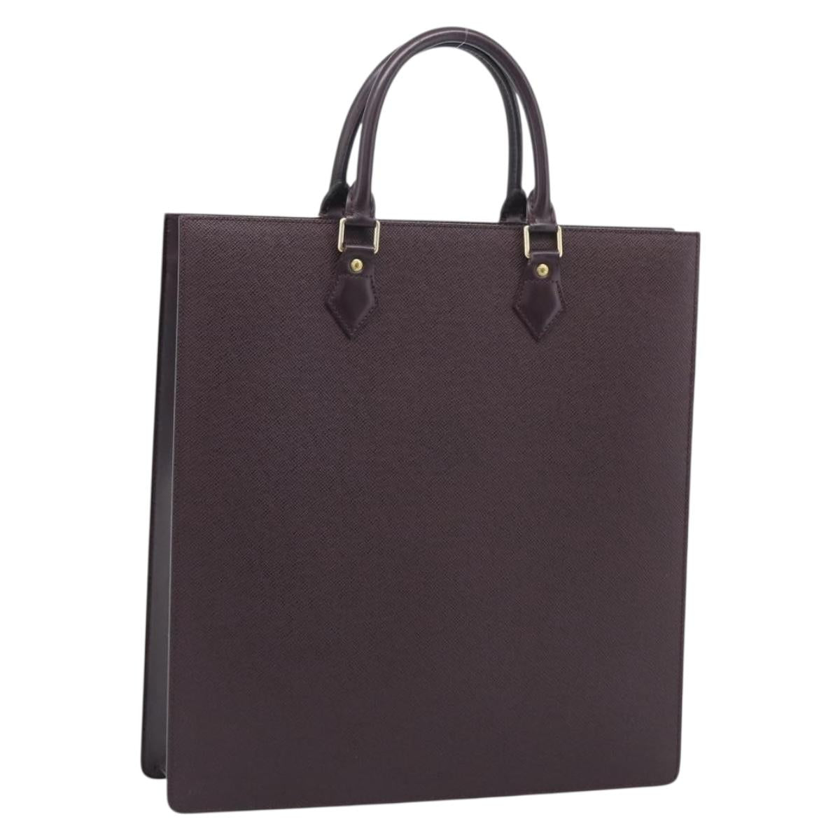 LOUIS VUITTON Taiga Sac Plat Hand Bag Acajou LV Auth 210365A