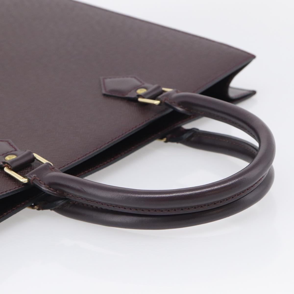LOUIS VUITTON Taiga Sac Plat Hand Bag Acajou LV Auth 210365A