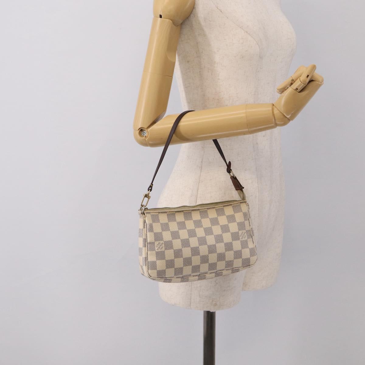 LOUIS VUITTON Damier Azur Pochette Accessoires Pouch N51986 LV Auth 210369