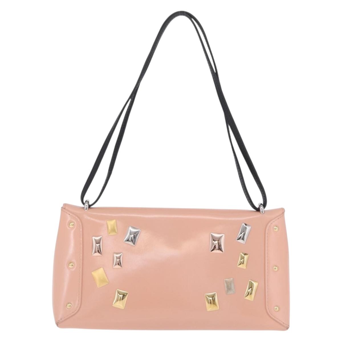 LOUIS VUITTON Sac Triangle Limited Edition PM Bag Leather Pink LV Auth 210370M
