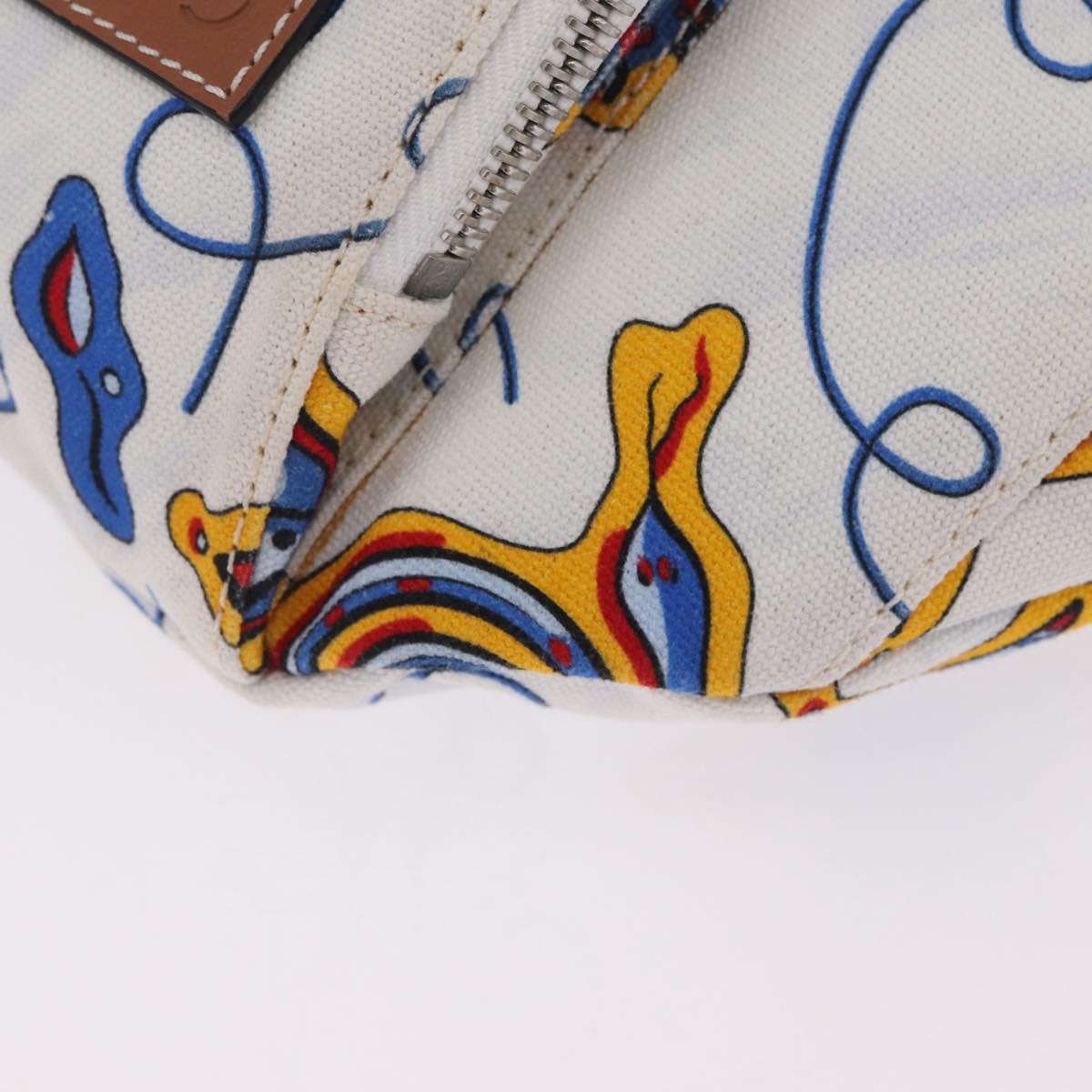 LOEWE Body Bag Canvas White Silver Auth 210373V