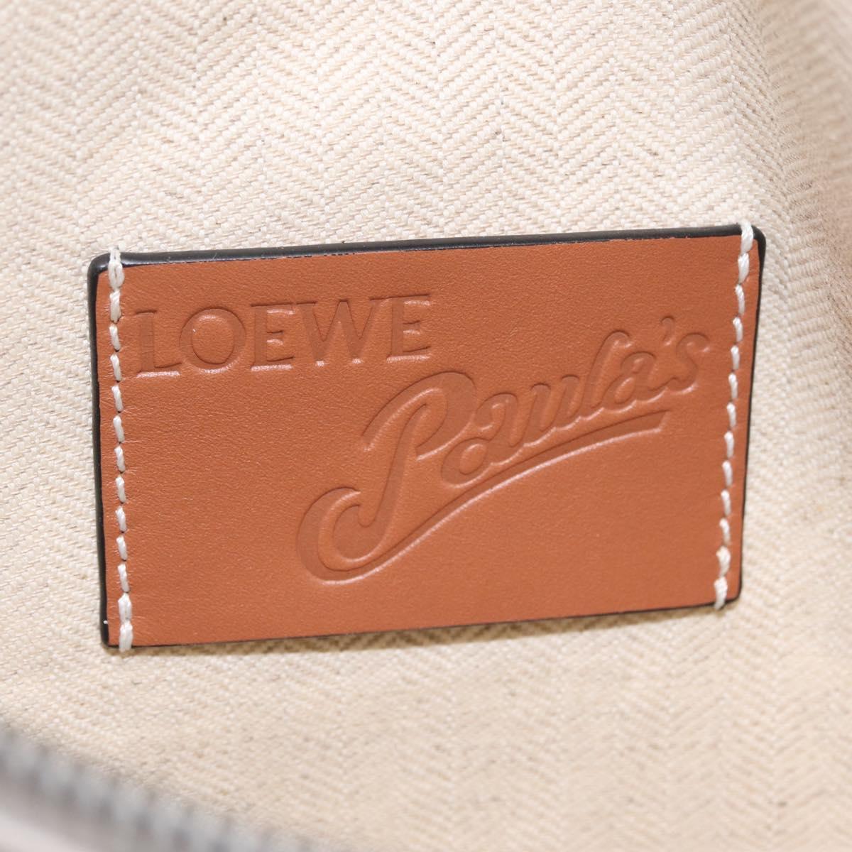 LOEWE Body Bag Canvas White Silver Auth 210373V