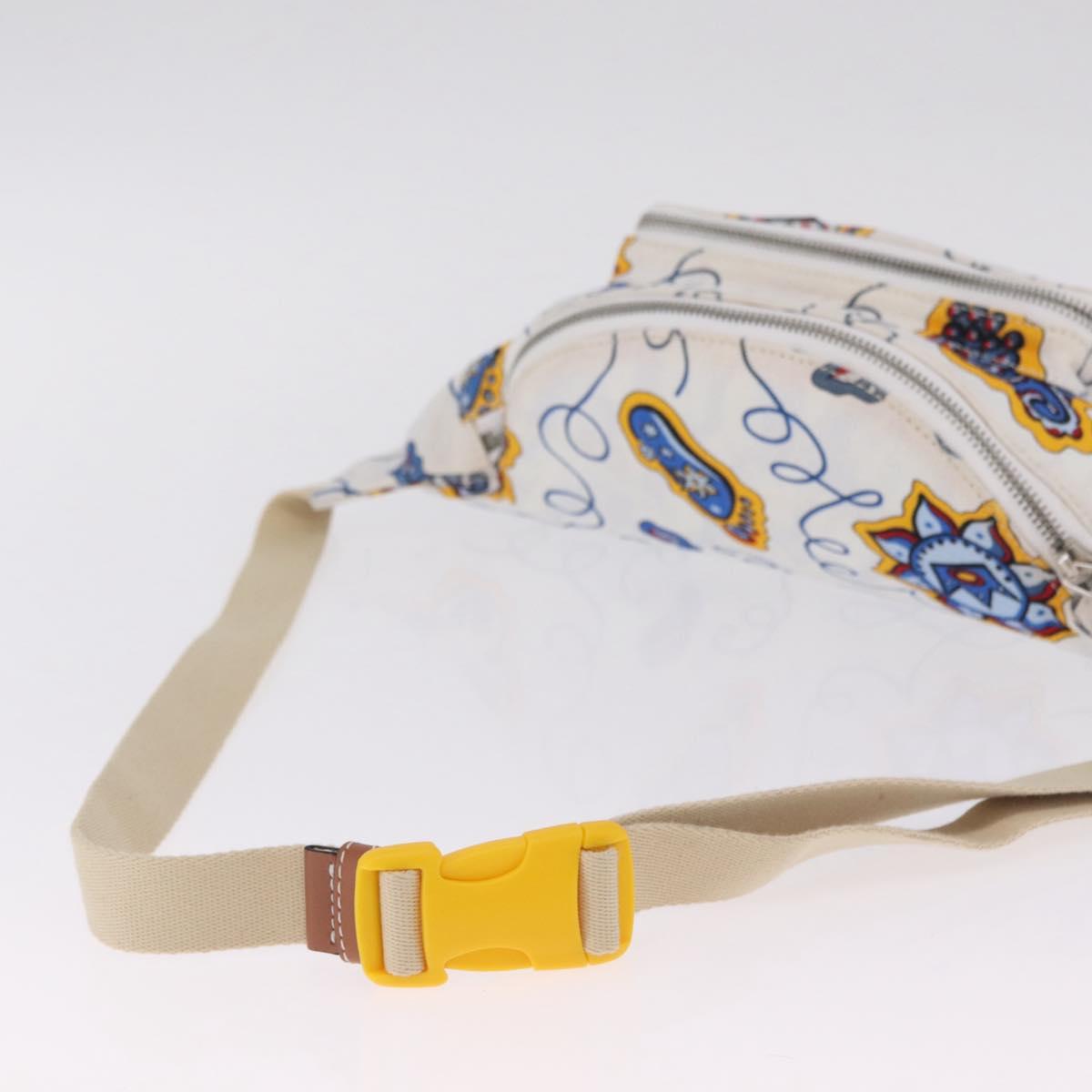 LOEWE Body Bag Canvas White Silver Auth 210373V