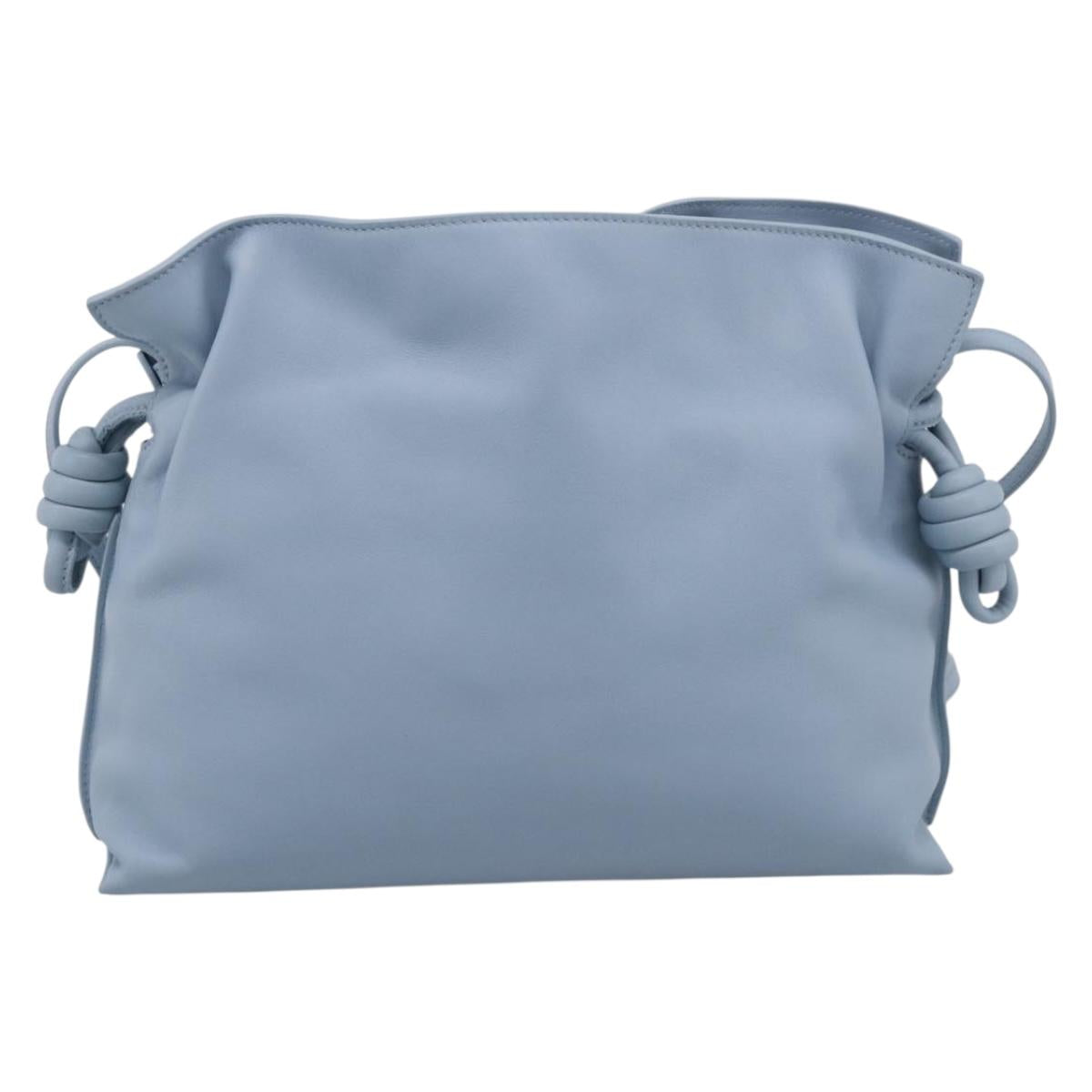 LOEWE Flamenco Bag Leather Maruha Mario Collaboration Light Blue Auth 210374SAM