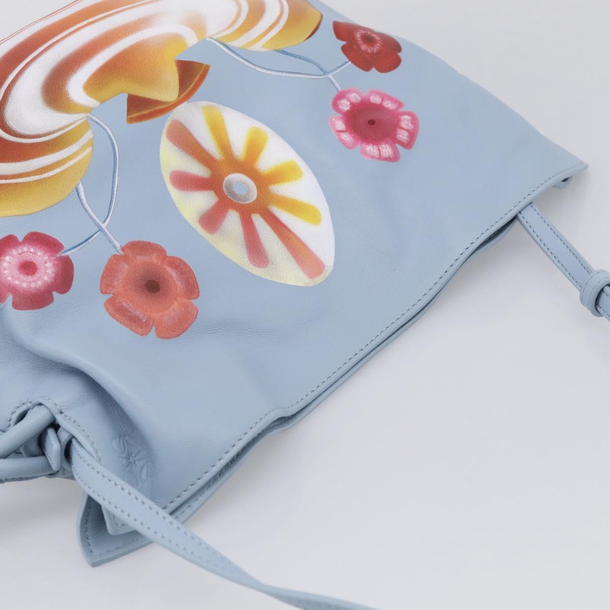 LOEWE Flamenco Bag Leather Maruha Mario Collaboration Light Blue Auth 210374SAM