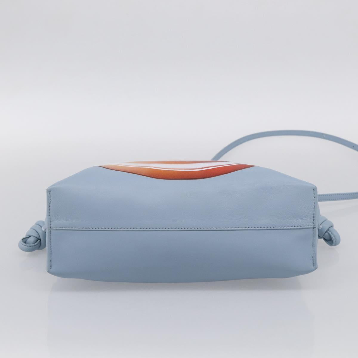 LOEWE Flamenco Bag Leather Maruha Mario Collaboration Light Blue Auth 210374SAM