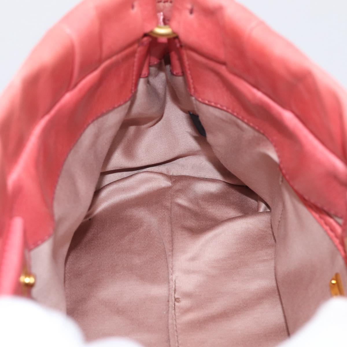 Miu Miu Hand Bag Vitellolux 2way Pink Gold Auth 210376M