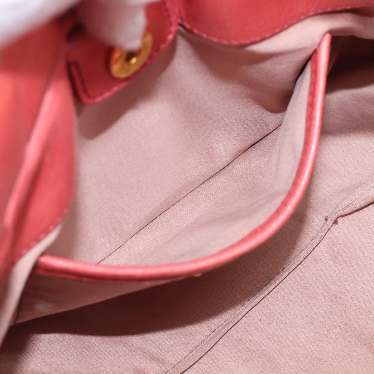 Miu Miu Hand Bag Vitellolux 2way Pink Gold Auth 210376M