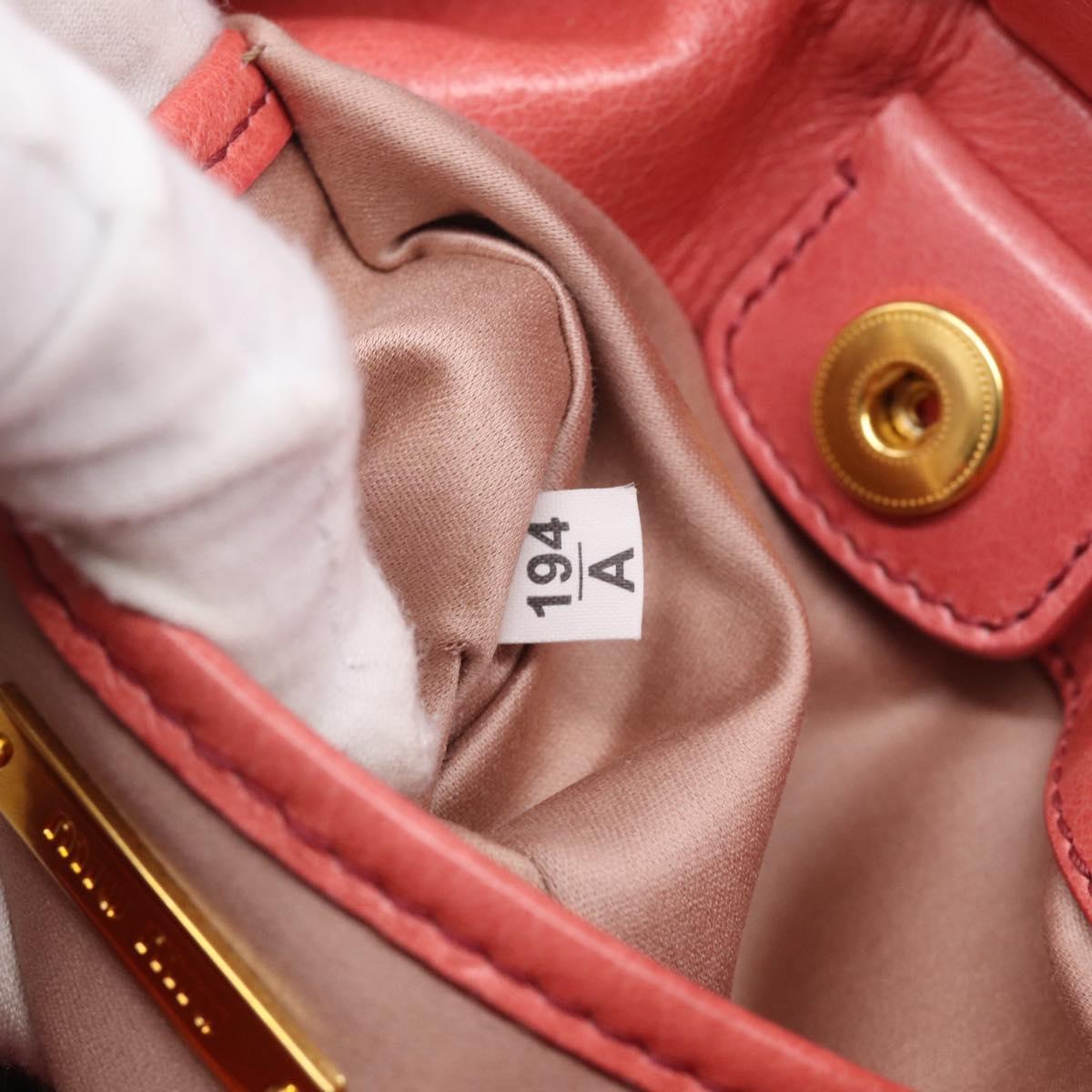 Miu Miu Hand Bag Vitellolux 2way Pink Gold Auth 210376M